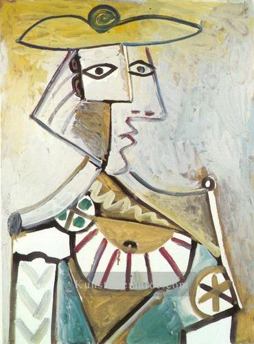 Buste au chapeau 3 1971 Kubismus Pablo Picasso Ölgemälde